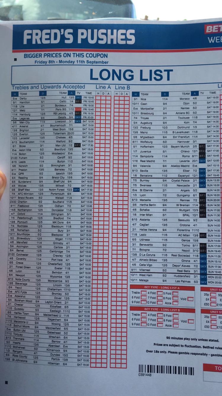 Betfred Shop Pushes Coupon - Bookie Bashing